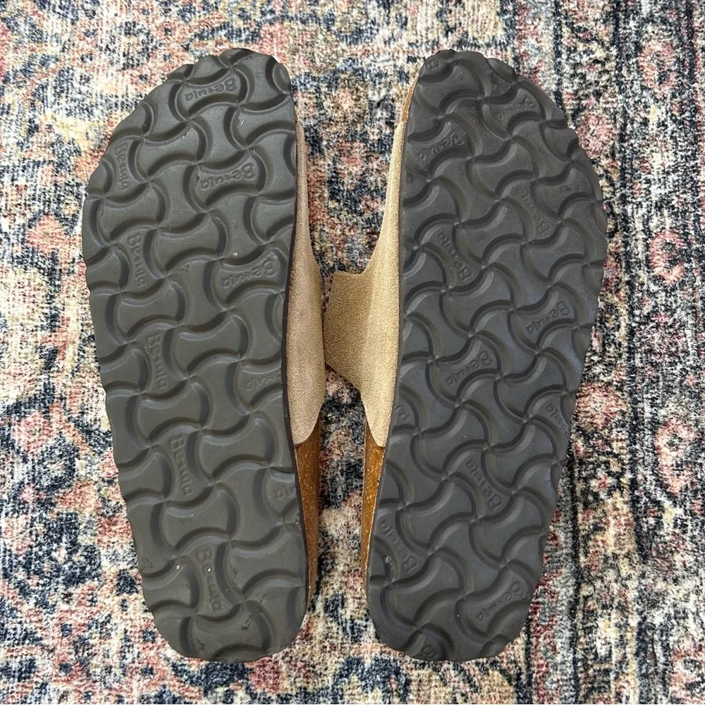 Birkenstock Betula Arizona Double Strap Taupe Tan Suede Sandals Size 7 / 38 EU - Picture 6 of 12